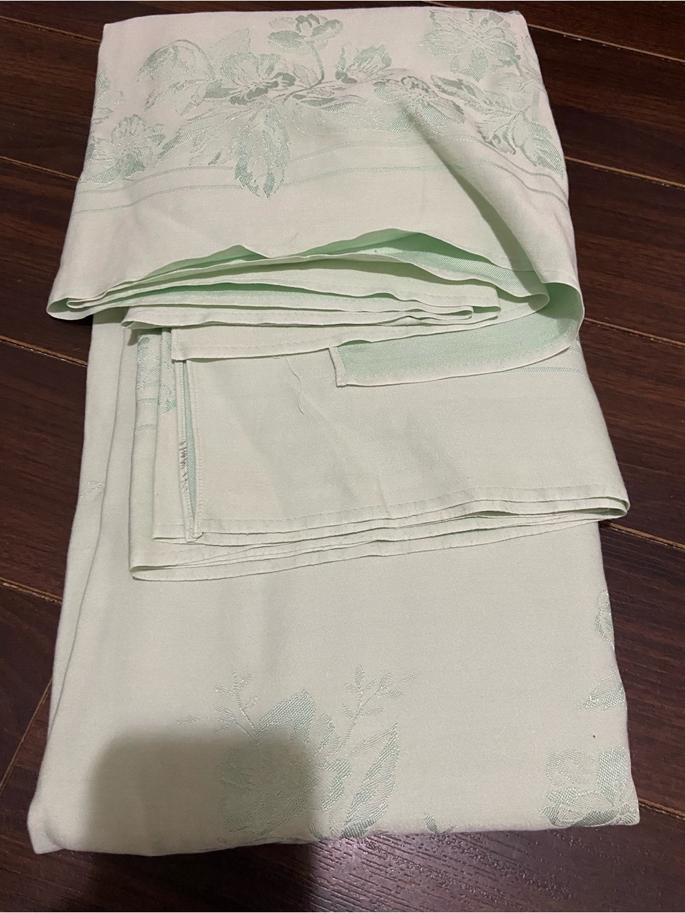 Light Green Printed Tablecloth 78 x 64”